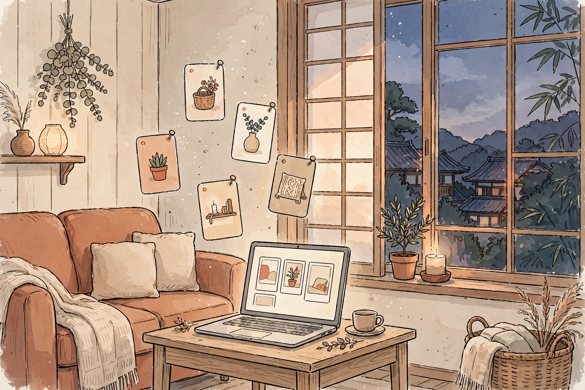 Cosy home decor with seasonal styling